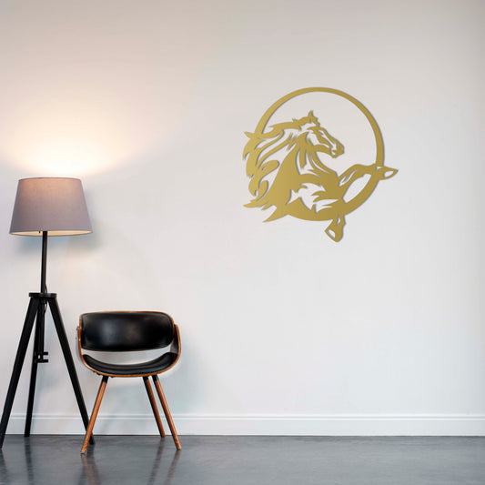 Majestic Horse Metal Wall Decor | Graceful Animal-Inspired Sculpture