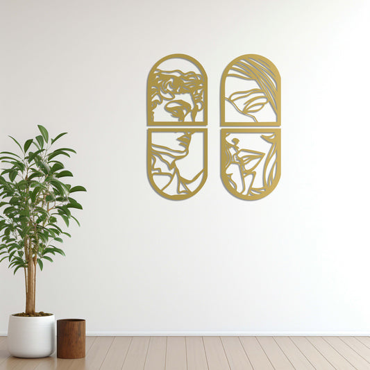 Romantic Window Metal Wall Decor | Symbol of Love and Connection