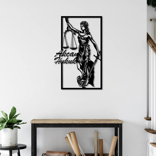 Beacon of Justice Metal Wall Decor | Refined Legal Symbolic Sculpture