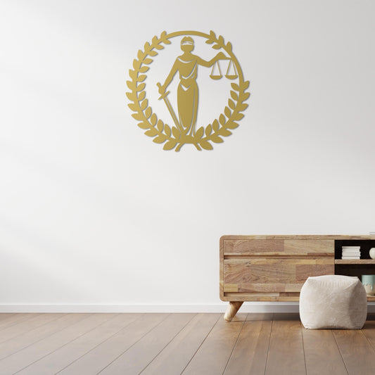 Justice with Heart Metal Wall Decor | Refined Symbolic Legal Sculpture