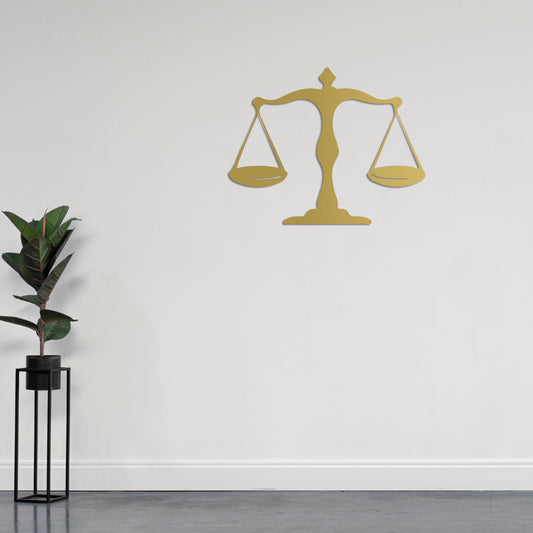 Balance of Law Metal Wall Decor | Symbolic Legal Art Sculpture