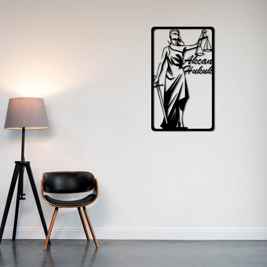 Lady Justice Silhouette Metal Wall Decor | Graceful Legal Art Sculpture