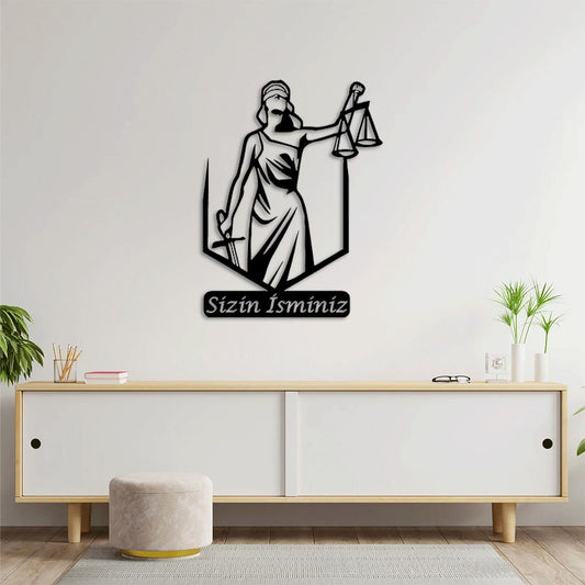 Guardian of Law Metal Wall Decor | Bold Symbol of Justice Sculpture