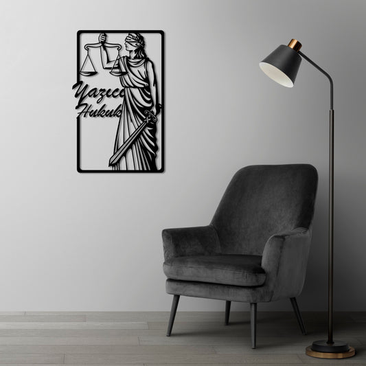 Visage of Justice Metal Wall Decor | Refined Symbolic Legal Art