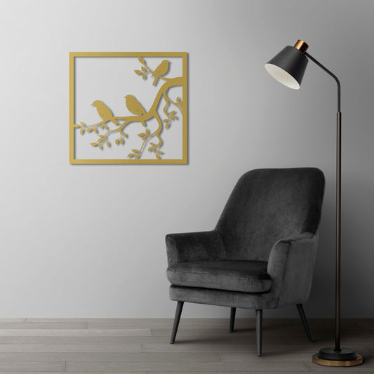 Springtime Harmony Birds Metal Wall Decor | Nature-Inspired Artistic Sculpture