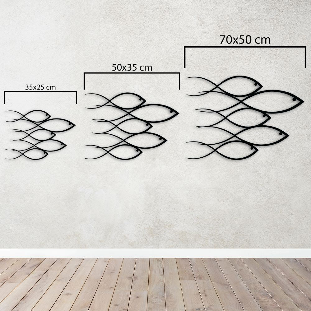 Ocean Harmony Metal Wall Decor | Spiral Fish Marine Art Sculpture