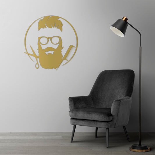 Mark of the Barber Metal Wall Decor | Stylish Grooming Art Piece