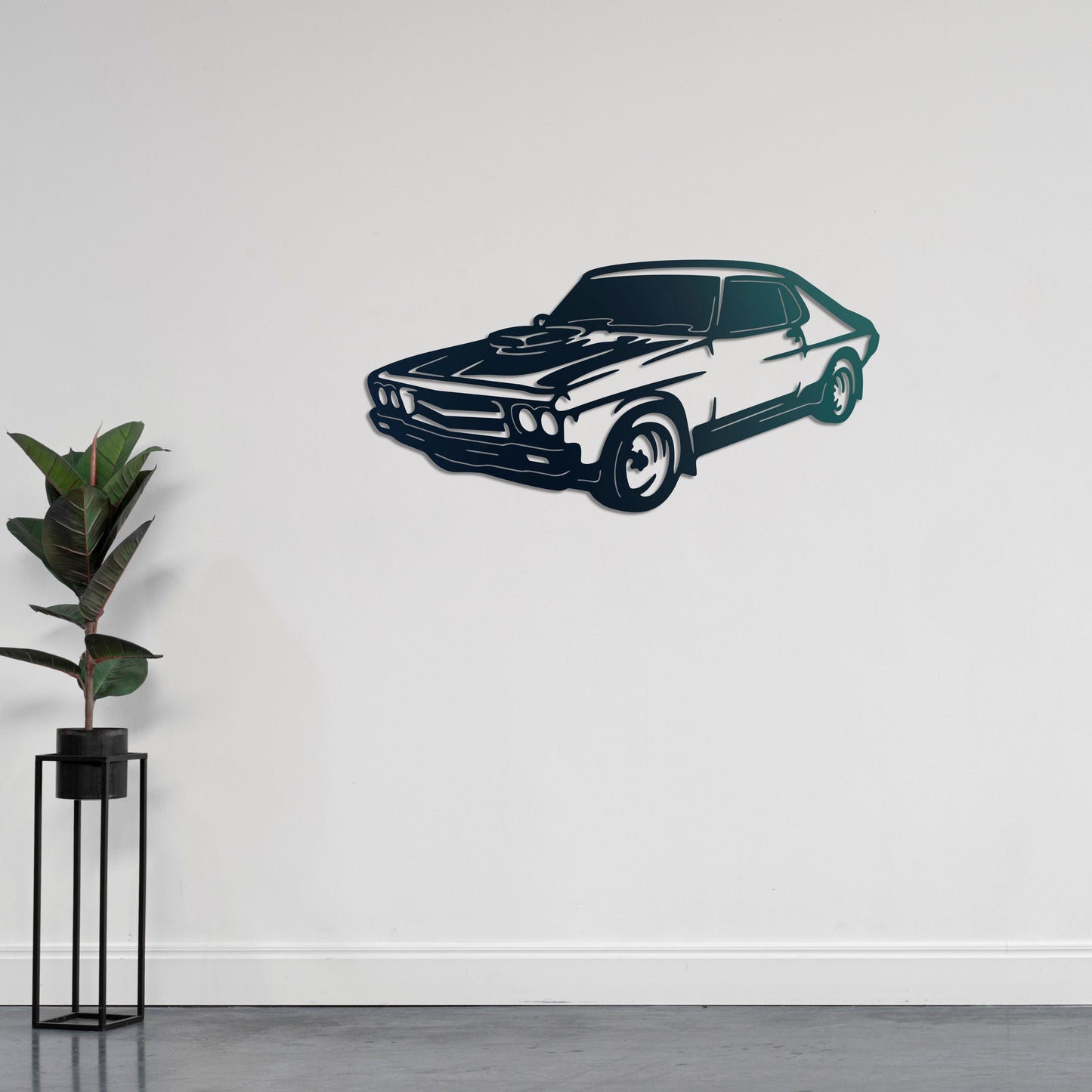 Elegant vintage car metal decor perfect for nostalgic interiors