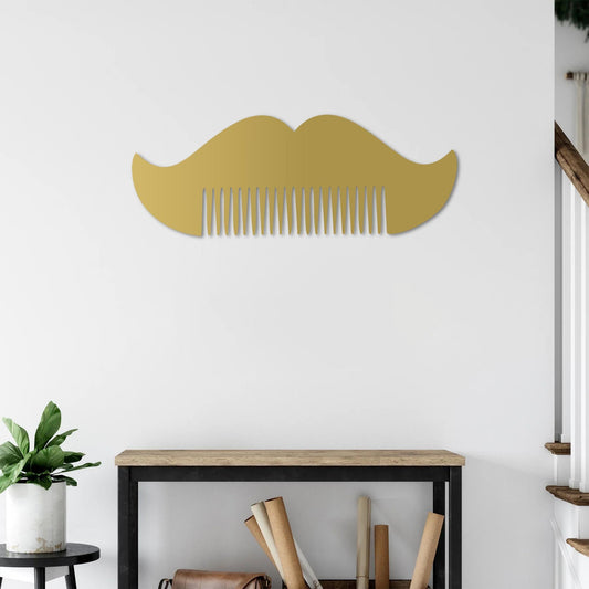Gentleman’s Tools Metal Wall Decor | Mustache & Comb Barbershop Art