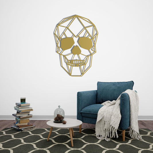 "Rebel Geometry" – Modern Skull Metal Wall Sculpture