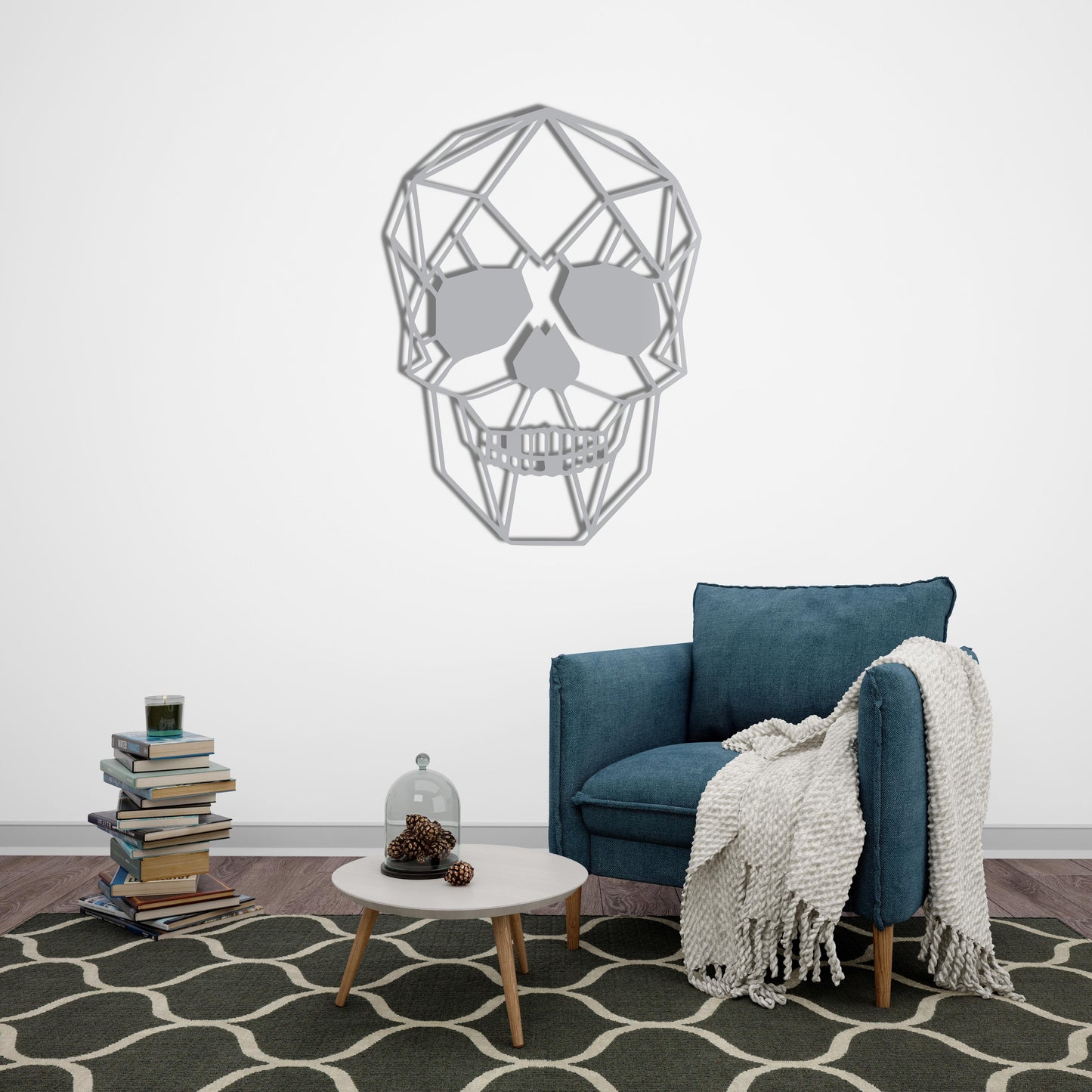 "Rebel Geometry" – Modern Skull Metal Wall Sculpture