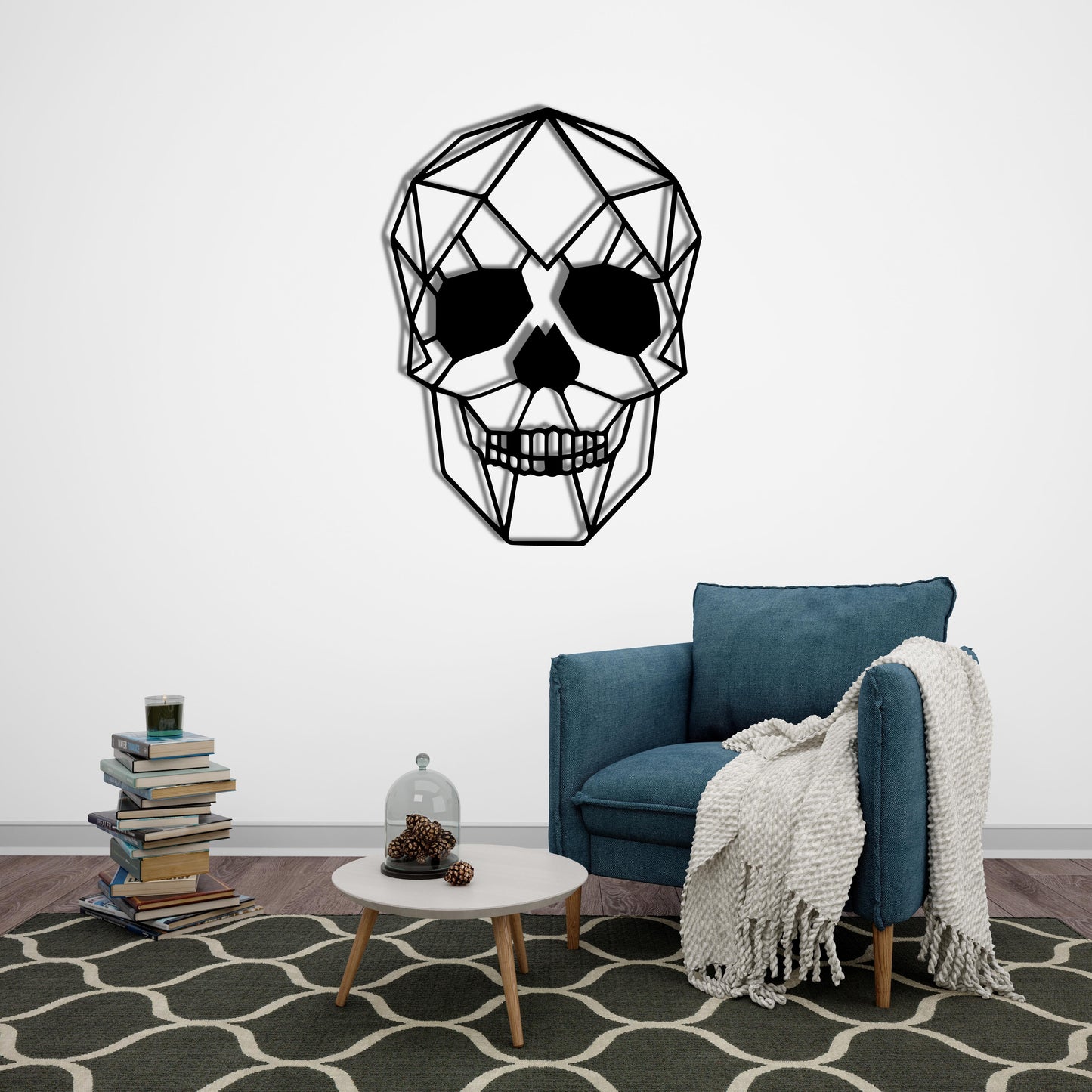 "Rebel Geometry" – Modern Skull Metal Wall Sculpture