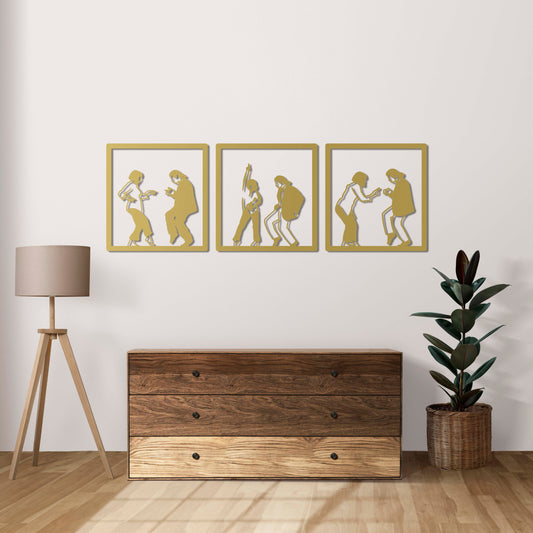 Decorative metal sculpture featuring memorable Black Dance movie scene