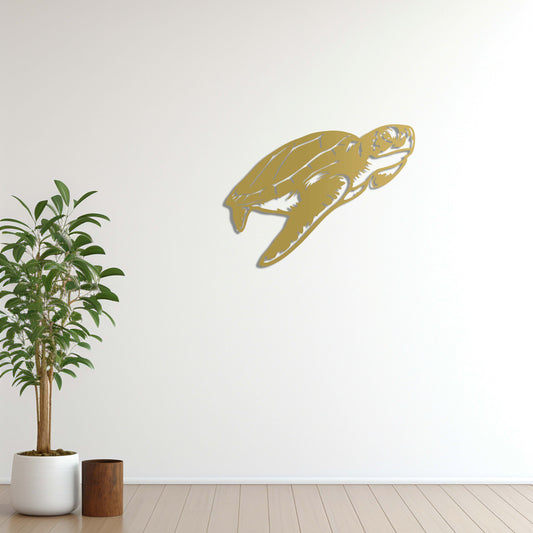 Graceful Sea Turtle Metal Wall Decor | Serene Ocean-Inspired Sculpture