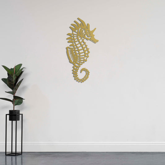 Ocean Whispers | Seahorse-Inspired Metal Wall Sculpture