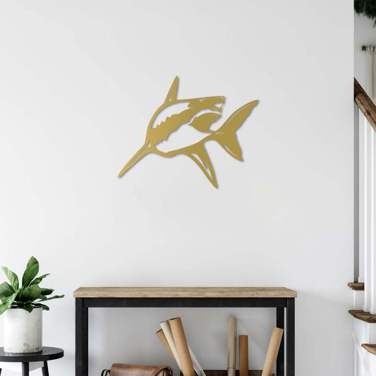Ocean Predator Shark Metal Wall Decor | Bold Marine Wall Sculpture