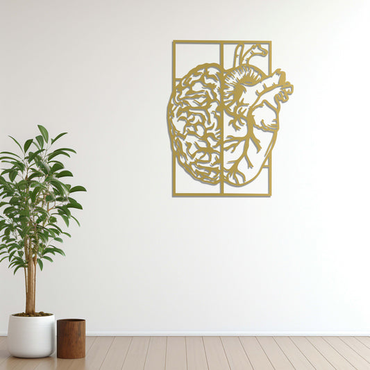 Mind & Heart Metal Wall Decor | Symbolic Abstract Art Sculpture