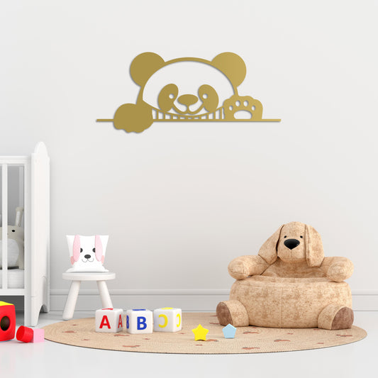 Playful Panda Metal Wall Decor | Whimsical Animal Art Sculpture