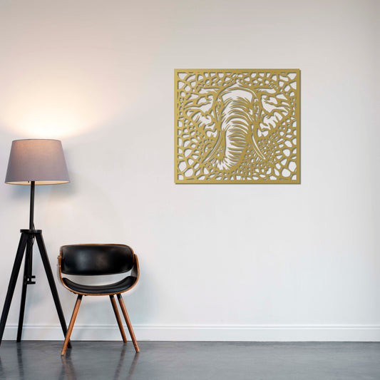 Wisdom of the Savannah Metal Wall Decor | Cultural Wildlife Art Sculpture