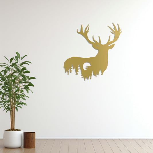 Silent Majesty – Deer Silhouette Metal Wall Sculpture