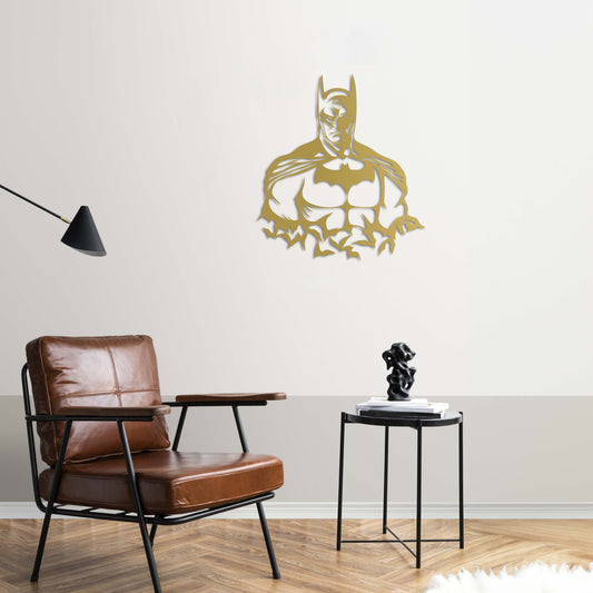 Dark Knight Silhouette Metal Wall Decor | Bold Batman Wall Sculpture