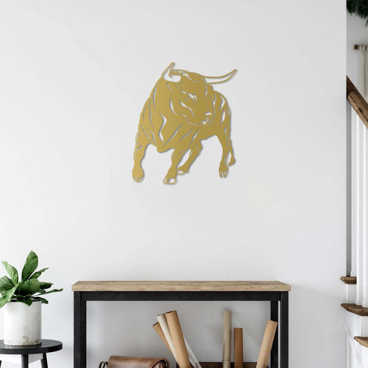 Charge Ahead – Bull Power Metal Wall Sculpture