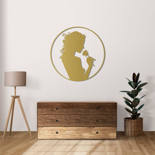 Whispering Rose Metal Wall Decor | Graceful Floral Art Sculpture