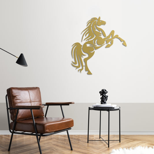 Running Horse Metal Wall Decor | Majestic Animal Wall Sculpture