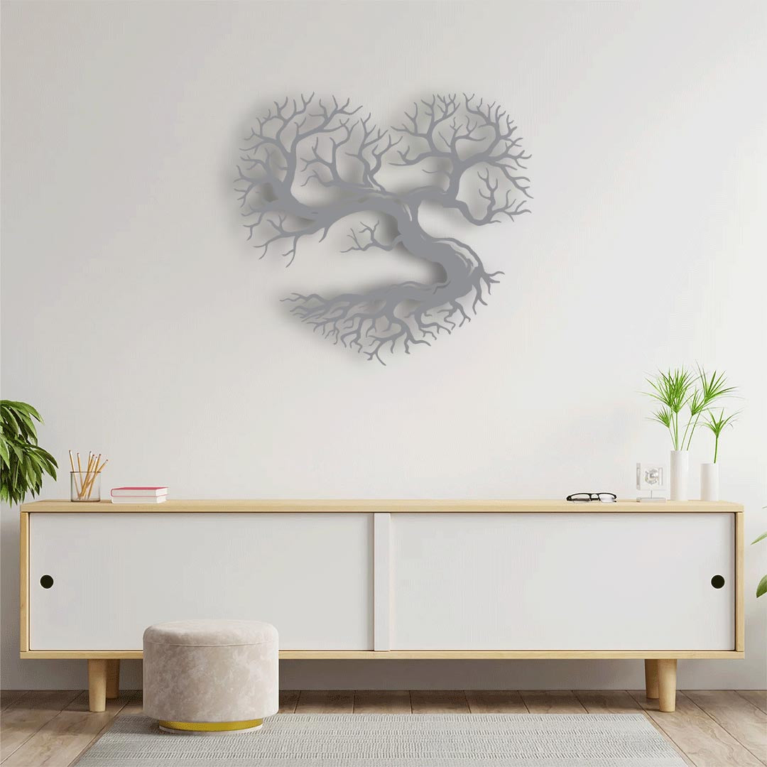 Heartroot Tree Metal Wall Decor | Symbolic Nature-Inspired Sculpture