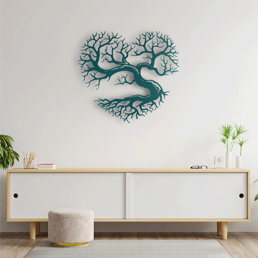 Heartroot Tree Metal Wall Decor | Symbolic Nature-Inspired Sculpture