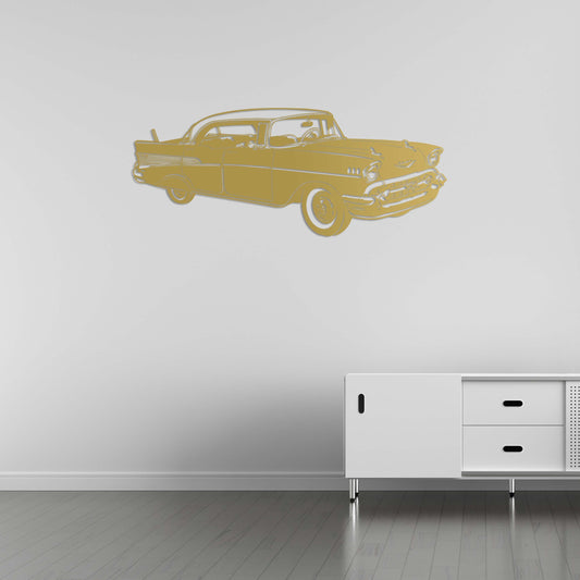 Vintage Vibes: Retro Classic Car Metal Wall Sculpture