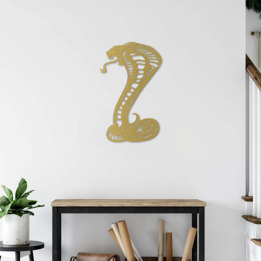 Cobra Serpent Metal Wall Decor | Powerful Symbolic Wall Sculpture