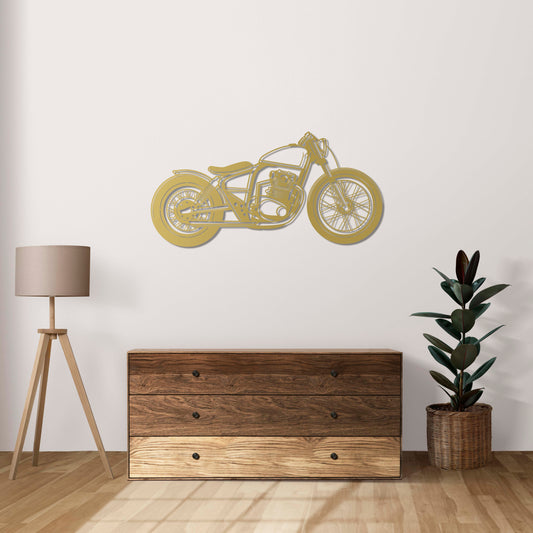 Timeless Ride | Vintage Bobber Motorcycle Metal Wall Display