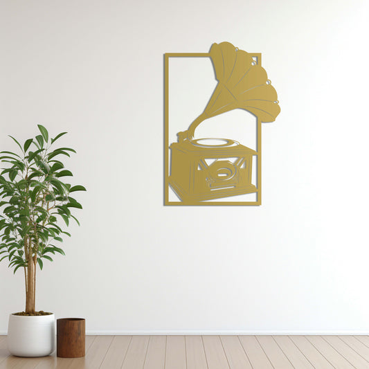 Vintage Gramophone Metal Wall Decor | Timeless Music-Inspired Sculpture