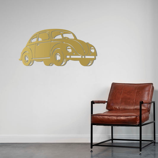 Timeless Ride | Vintage Beetle Car Metal Wall Sculpture