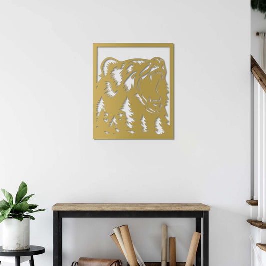 Call of the Wild – Roaring Bear Metal Wall Art