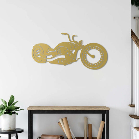 Ride the Wind | Chopper Motorcycle Metal Wall Sculpture