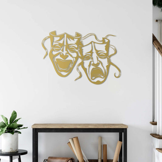 Veil of Expression | Abstract Mask Metal Wall Sculpture