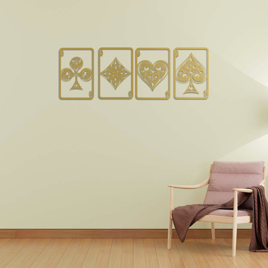 All In for Style | Lucky Aces Playing Cards Metal Wall Sculpture
