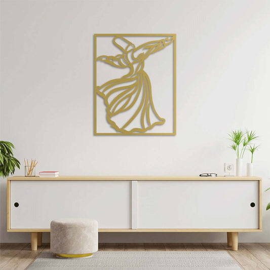 Sufi Whirling Dervish Metal Wall Decor | Mystical Spiritual Art Sculpture