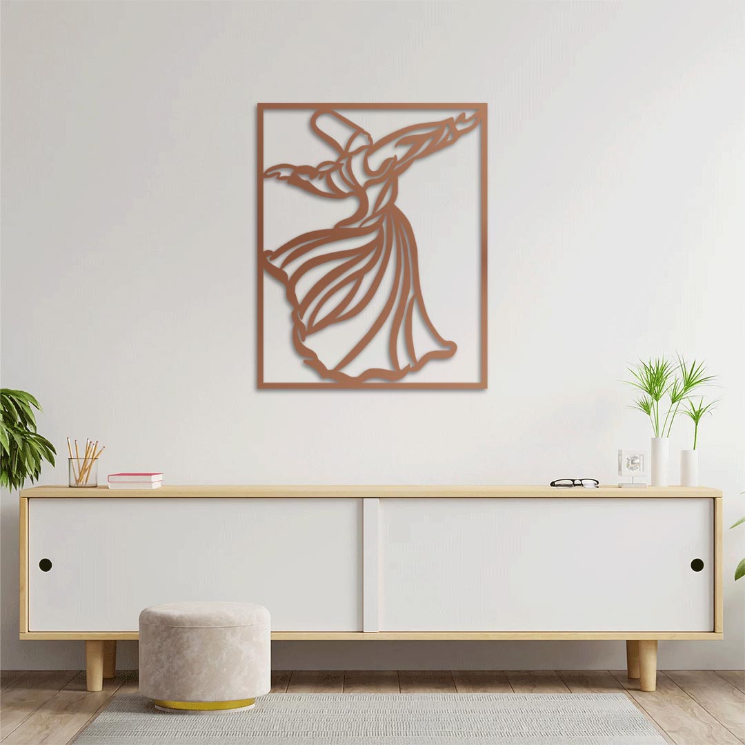 Sufi Whirling Dervish Metal Wall Decor | Mystical Spiritual Art Sculpture