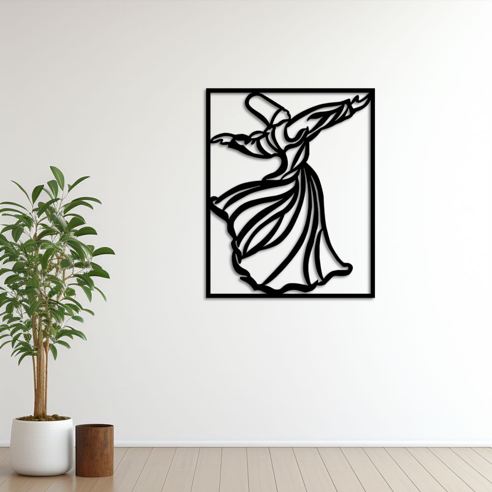 Sufi Whirling Dervish Metal Wall Decor | Mystical Spiritual Art Sculpture