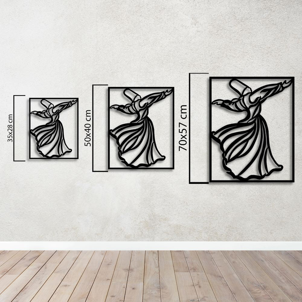 Sufi Whirling Dervish Metal Wall Decor | Mystical Spiritual Art Sculpture