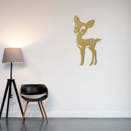 Adorable Fawn Metal Wall Decor | Gentle Woodland Animal Sculpture