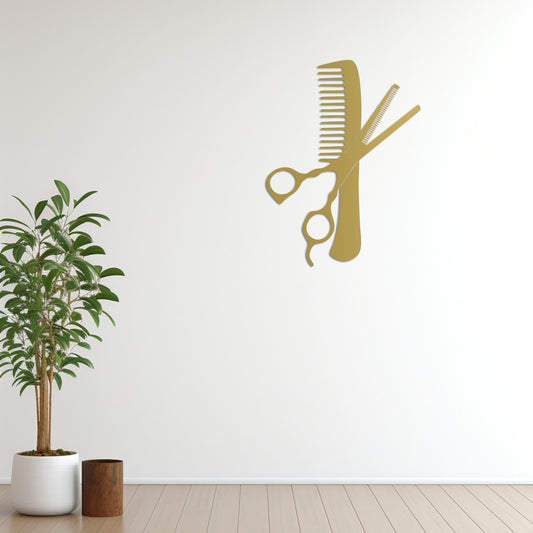 Blades & Style Metal Wall Decor | Iconic Barber Tool Sculpture