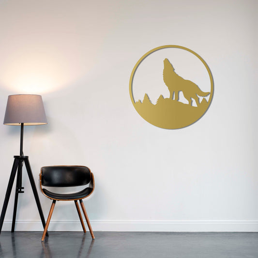 Heritage Wolf Metal Wall Decor | Symbolic Patriotic Sculpture