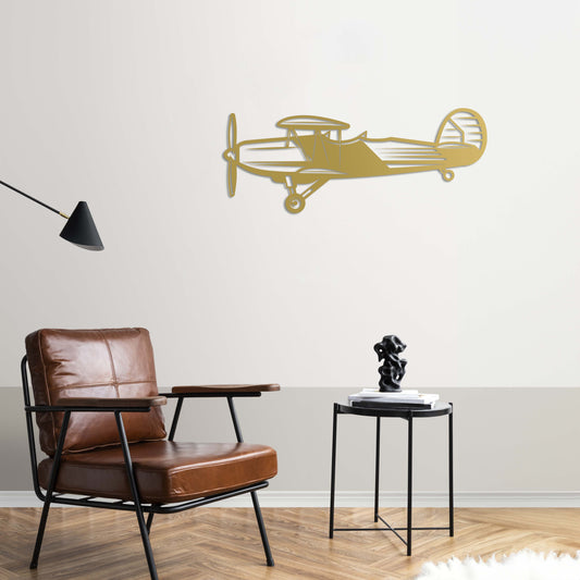 "Flight Back in Time" – Retro Propeller Plane Metal Wall Decor