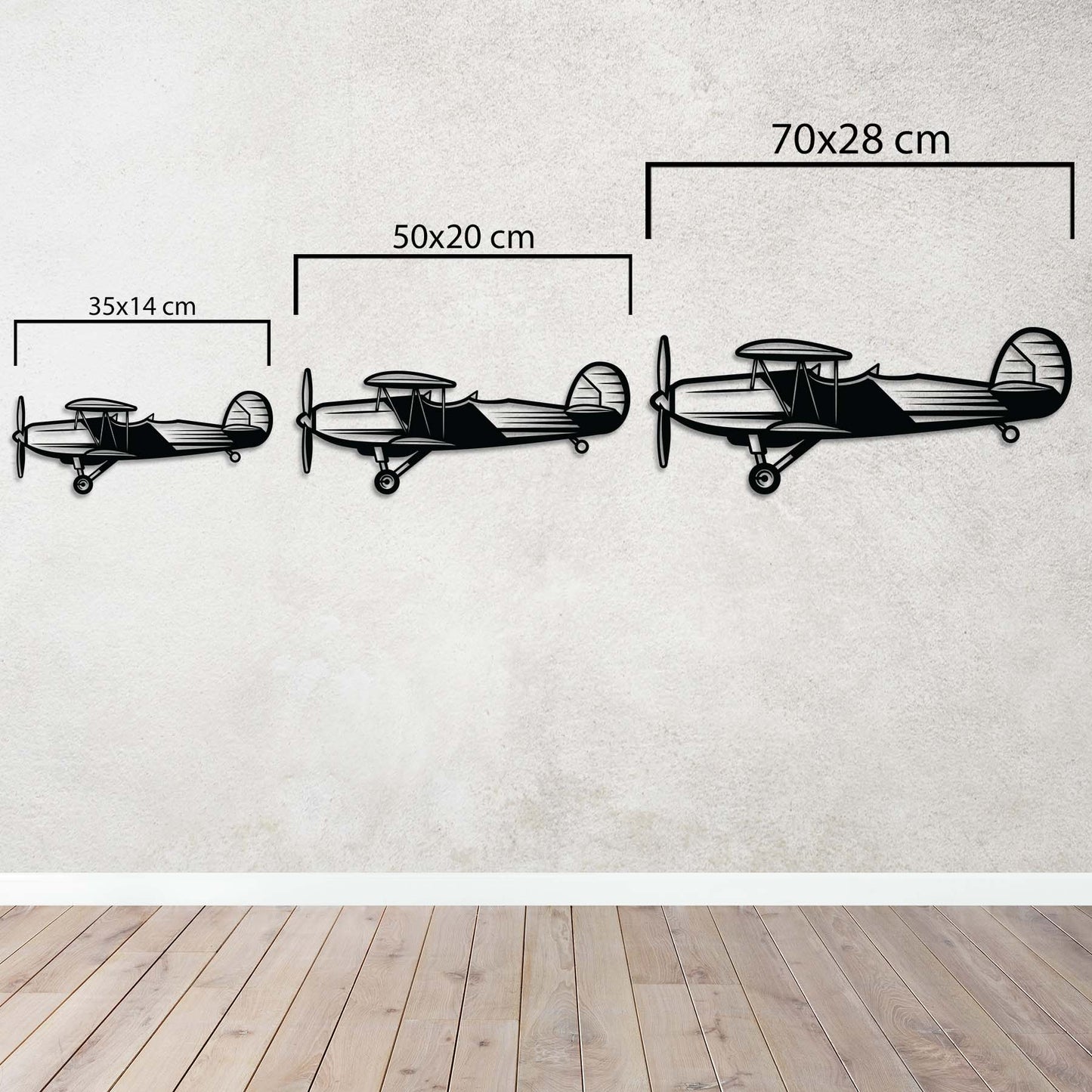 "Flight Back in Time" – Retro Propeller Plane Metal Wall Decor