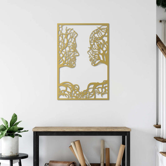 Mirrored Essence Metal Wall Decor | Symbolic Abstract Art Sculpture