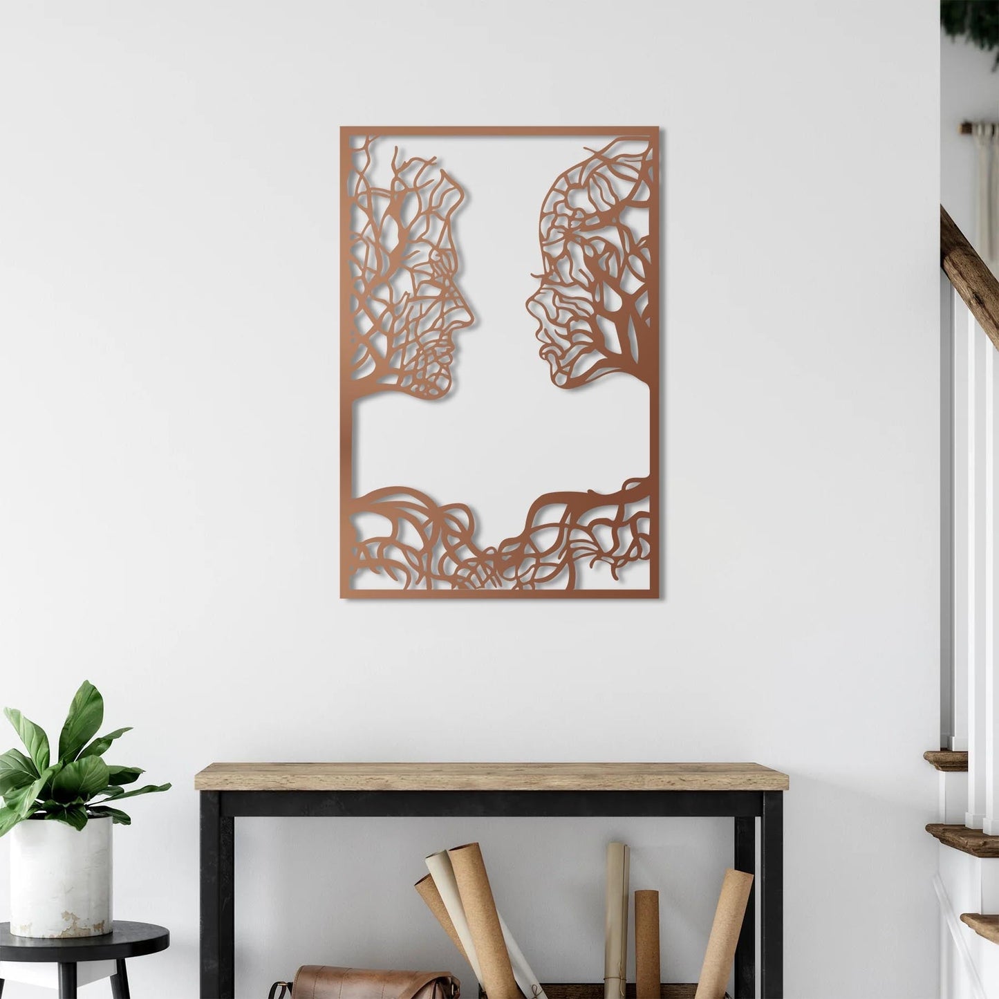 Mirrored Essence Metal Wall Decor | Symbolic Abstract Art Sculpture